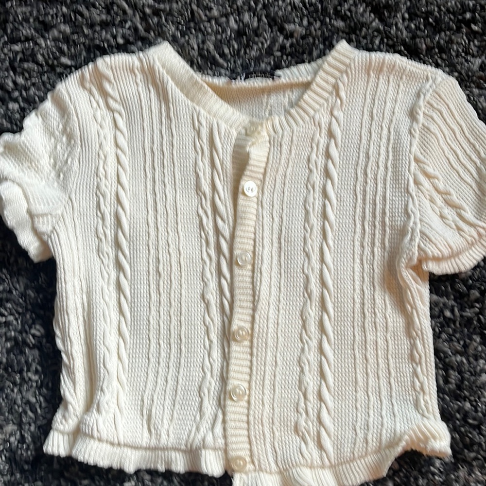Zara Cream Cable Knit Crop Top